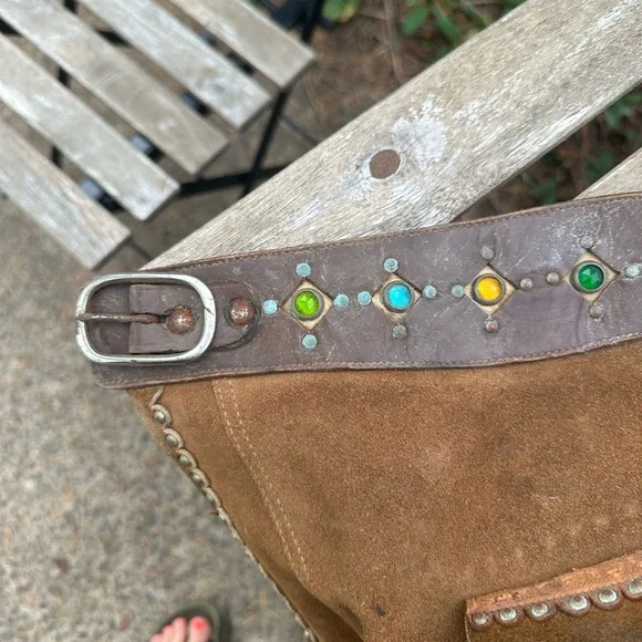 Vintage 70s Leather Chaps with Studded Details - Picture 2 of 4